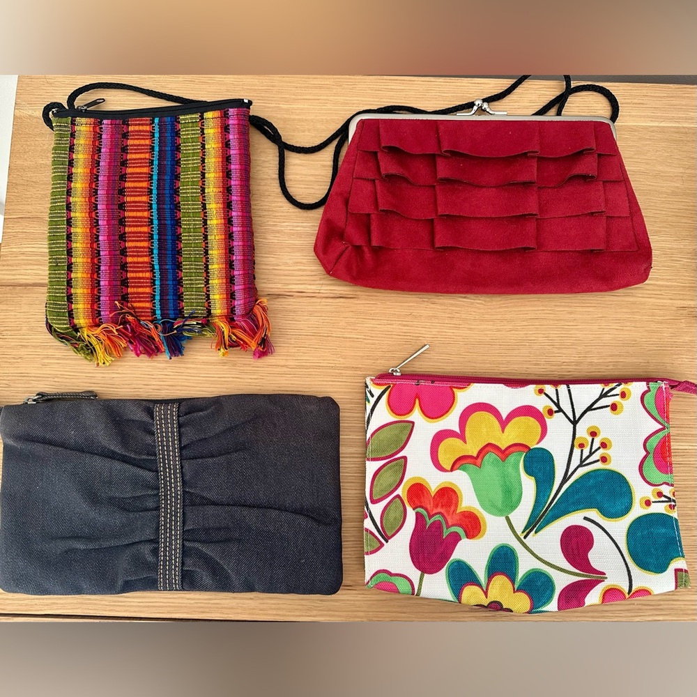 LOT of five small colorful bags